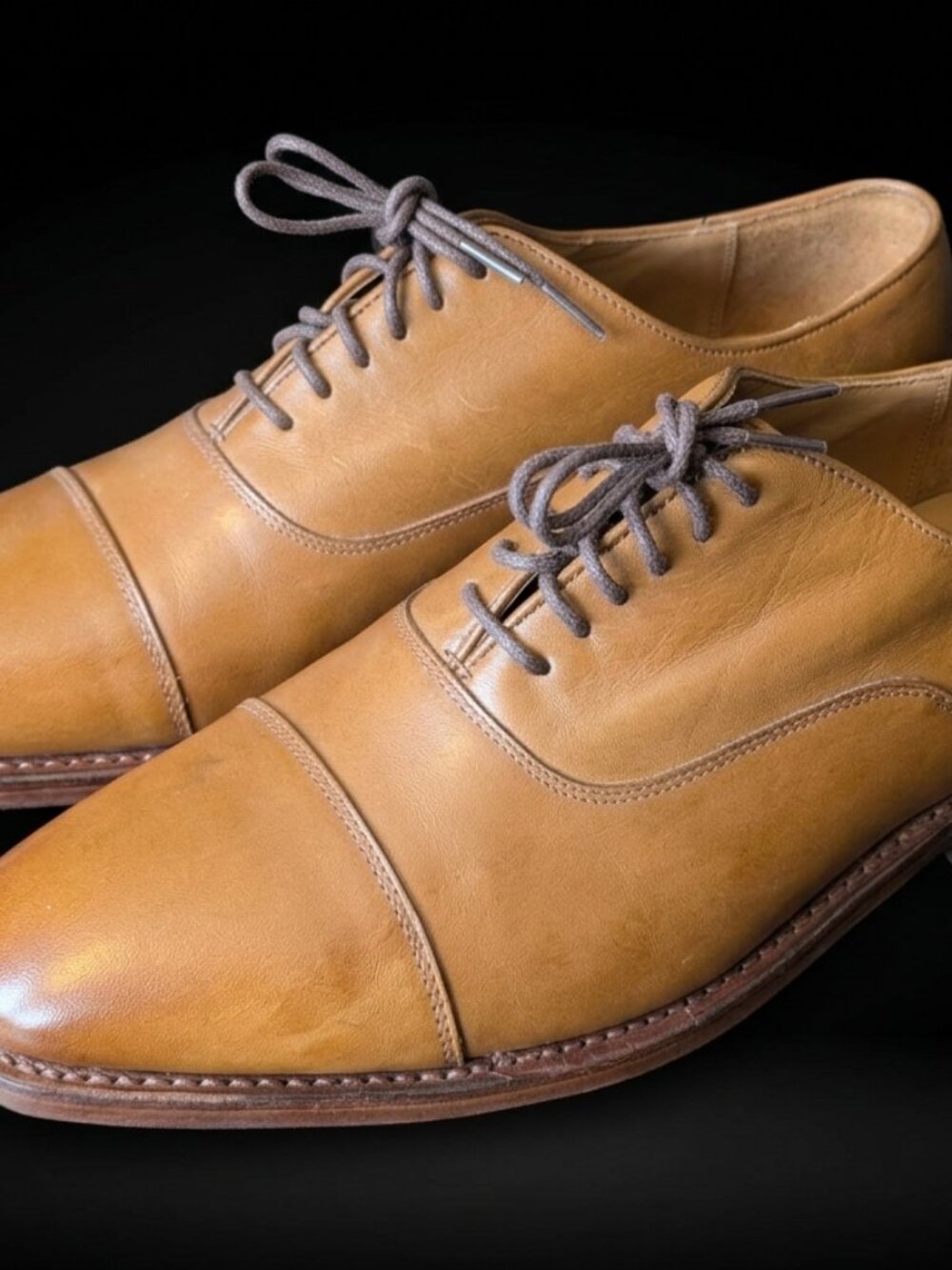 Thursday Boot Company The Executive Cap Toe Oxford Leather Shoes Size 11 US Tan